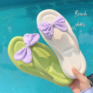 Xixitiao Đáy Mềm Đi Biển Hàn Quốc Nơ Dễ Thương Thời Trang Flip-Flops Nữ