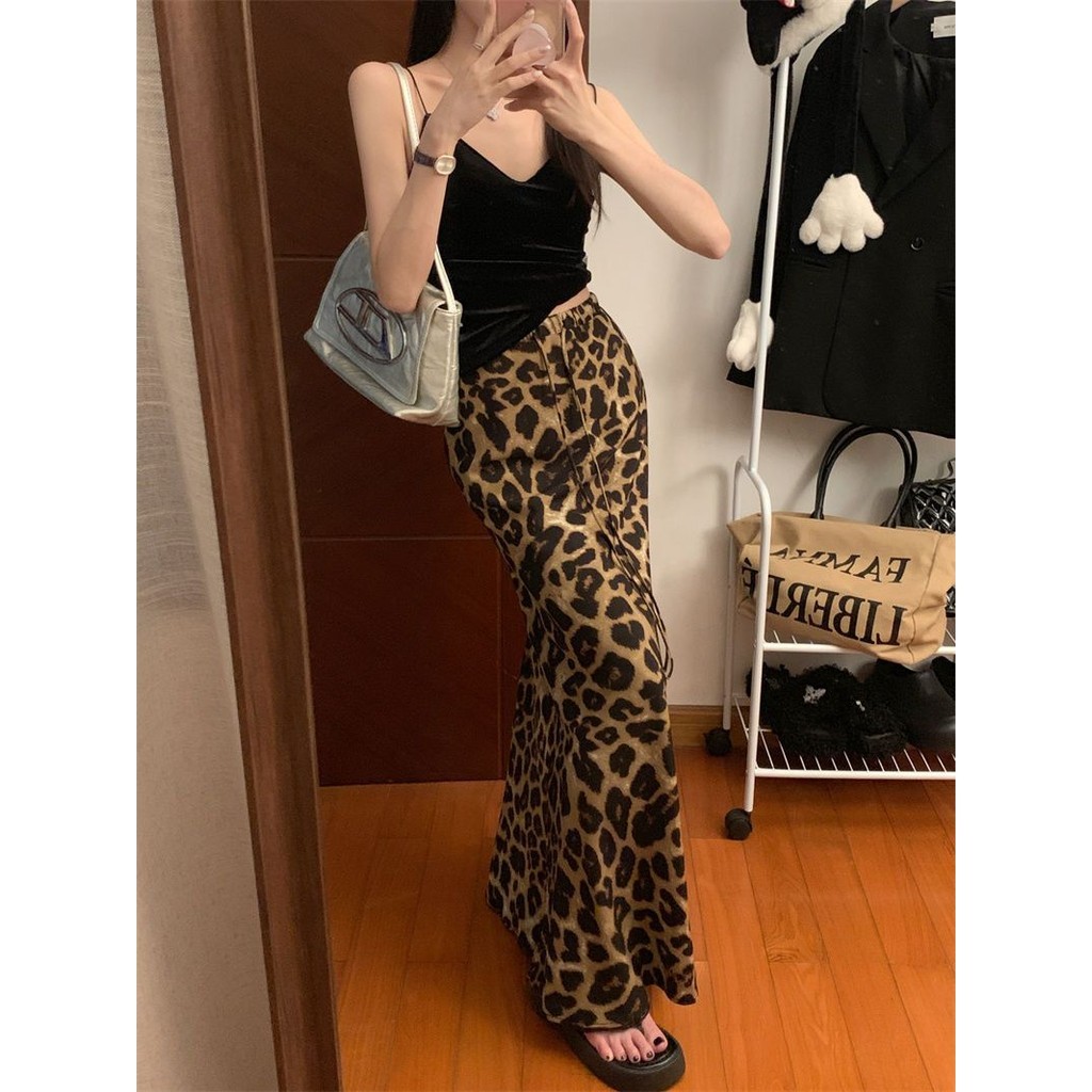 Milyfashion Váy Retro Da Báo In Họa Tiết Giữa, Co Dãn Cao Cấp, Phom Chữ A Ôm Body