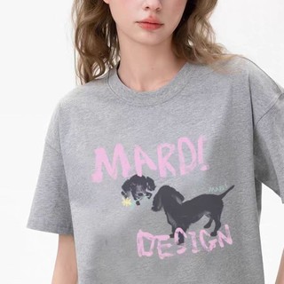 Mardis Puppy In Hình Thường Ngày Dạo Phố Tay Ngắn 25 Thiết Kế Mùa Hè Niche Ánh Sáng Sang Trọng Áo Thun Top