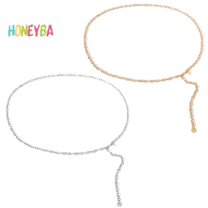 < Honeyba > Dây Xích Thắt Lưng Nữ Thời Trang Kim Loại Vàng Bạc Màu Dây Thắt Lưng Dây Xích Cho Đầm Áo Sơ Mi Phụ Kiện Quần Áo