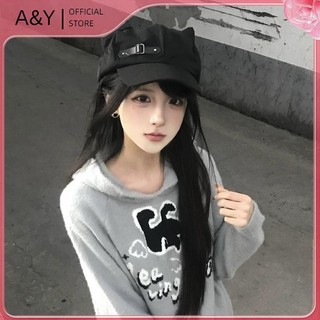 Tai Nữ A & Y Bông Tai Bông Tai Kẹp Gothic Gothic Gothic Beret Y2K Nữ Steampunk Punk Dây Kéo Mũ Chống Nắng Handmade.