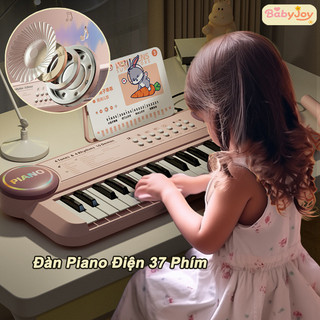 【BabyJoy】Đàn Piano Điện Tử Cao Cấp Với 37 Phím Bấm,Đàn Organ Kèm Mic Hát Chất Liệu ABS An Toàn,Đàn Organ Đa Năng