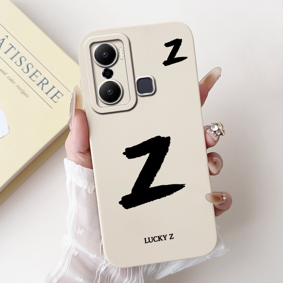 Infinix Hot 20Play X6825 Bao Infinix Hot 20 Play Case Chữ Thời Trang Đơn Giản Thiết Kế Họa Tiết A-Z Ốp Lưng Chống Sốc Silicon