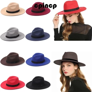 CPINCP Fedora Mũ Len Nam Nữ Vintage Vành Rộng Thu Đông Mũ Cao Bồi