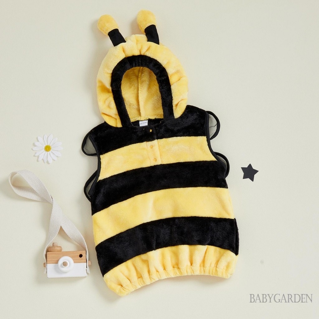 6 tháng-4ttyear Bé Trai / Bé Gái Halloween Ong Trang Phục Hóa Trang Không Tay Sọc Có Mũ Trùm Đầu Áo Vest Có Cánh