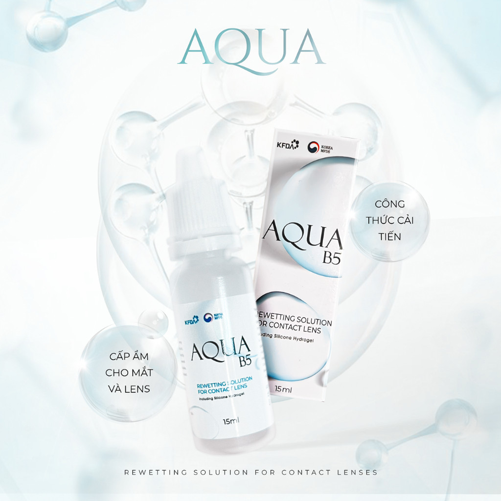 [HÀNG MỚI VỀ] Nước nhỏ mắt lens Aqua B5 cao cấp cho mắt nhạy cảm Angel Eyes phân phối (Nước nhỏ mắt kính áp tròng)
