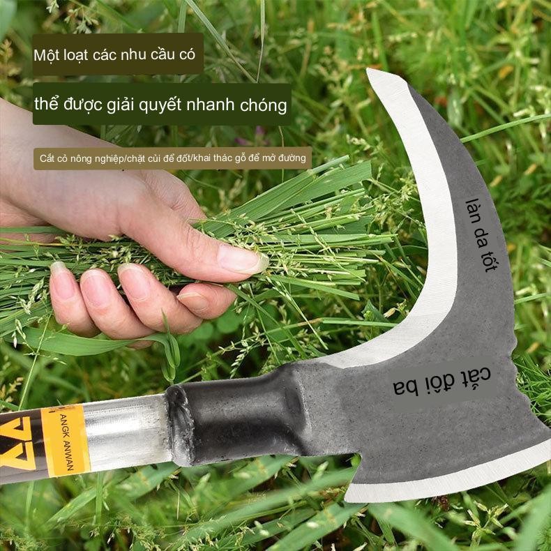 [GIÁ SỈ] Rìu.Liềm 2 lưỡi phát cỏ. Chặt cành. Bổ củi Đa năng bằng thép không rỉ. Liềm Rìu Có Cán Sắt Rất Chắc Chắn BB-953