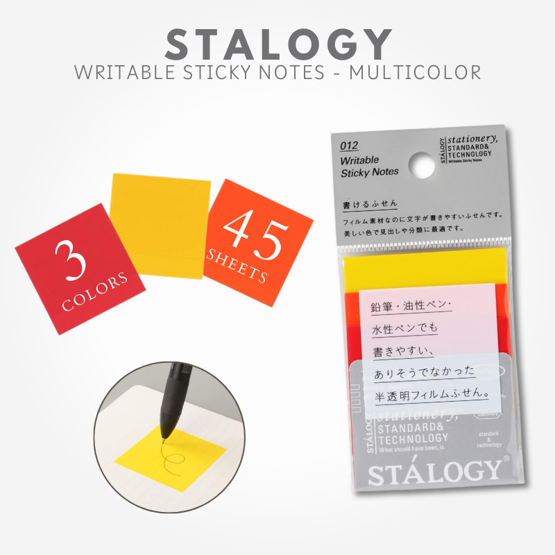 NITOMS STALOGY Writable Sticky Notes 50 Fine S3064 Multicolor, Japan ...