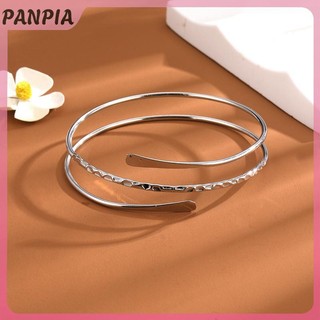 PANPIA-Silver Màu Cá Tính Punk Vòng Tay Serpentine Kim Loại Rỗng Ra Nhiều Lớp Vòng Tay Mịn Vòng Tay Vòng Tay Cho Nữ Trang Sức