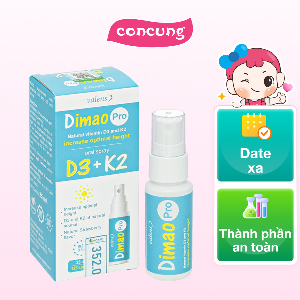Thực phẩm bảo vệ sức khỏe Dimao Pro Oral Spray D3 + K2 - concung ...