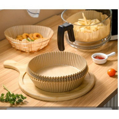 Set 50 Miếng Giấy Lót Nồi Chiên Không Dầu, Nướng Hấp Đồ Ăn,Thấm Dầu Hình Tròn, Chống Dính Tiện Lợi DT010