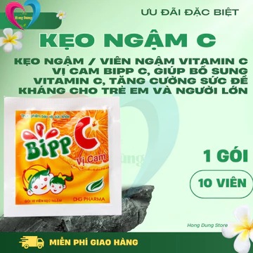 Kẹo ngậm / Viên ngậm Vitamin C vị cam Bipp C, giúp bổ sung vitamin C, tăng cường sức đề kháng cho trẻ em và người lớn