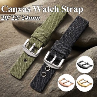 20 / 22 / 24mm Vải Bền Nylon Dây Đeo Đồng Hồ Đa Năng Dệt Nylon Dây Đeo Đồng Hồ Nam Nữ Vòng Tay Vải Dây Đeo Đồng Hồ 20mm 22mm Thể Thao Đen Xanh