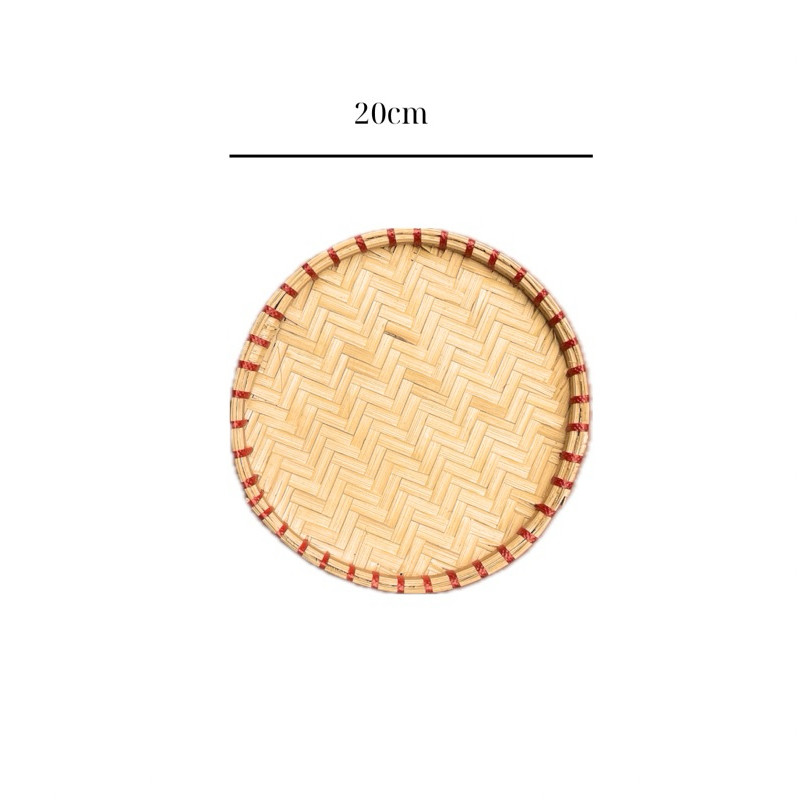 [siêu rẻ] Mẹt Tre Viền Đỏ Decor Trang Trí Giá Tận Xưởng Đủ Sze