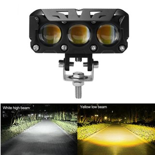 SUBOGDG Đèn LED trợ sáng 5mắt bi cầu 3 chế độ pha trắng - cos vàng siêu sáng dùng chung điện áp 12/24v cho ô tô