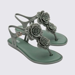 2024 Melissa Cùng Phong Cách Hoa Flip-Flops Sandal Đế Mềm Jelly Giày Đế Bằng Giày Đi Biển Mở Mũi
