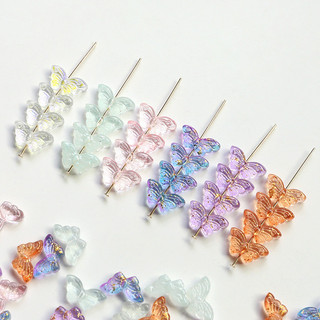Xianmei Retro Bướm Ma Thuật Nhiều Màu Sắc Hạt Thủy Tinh Đính Hạt Chất Liệu diy Handmade Trang Sức Vòng Tay Vòng Cổ Kẹp Tóc Phụ Kiện
