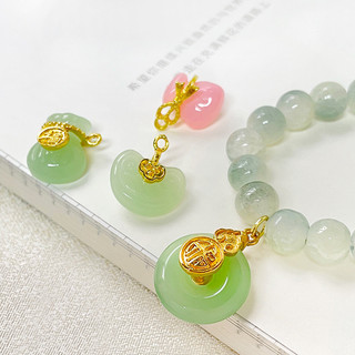 18k Vàng-Gói Phong Cách Vương Quốc Lạnh Cảm Giác An Toàn Khóa Acacia Khóa Thỏi Mặt Dây Chuyền Tự Làm Vòng Tay Handmade Vòng Cổ Đính Hạt Phụ Kiện