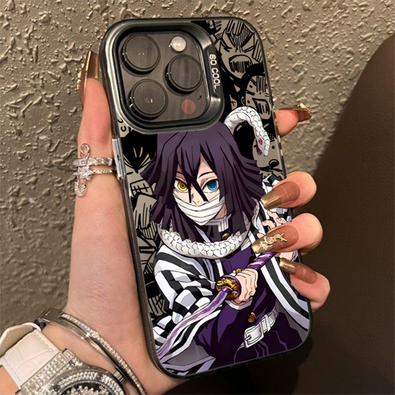 Ốp Lưng Cho iPhone 16 11 15 Pro Max 14 11 12 13 15 Pro iPhone XR XS Max X 7 8 Plus SE2022 Anime Nhật Bản Demon Slayer IMD Sang Trọng Mờ Cứng Chống Sốc