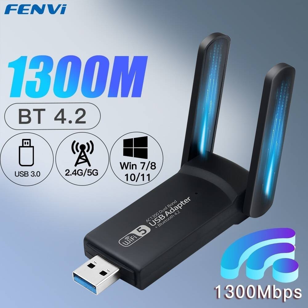 Fenvi Bộ chuyển đổi Wifi 3.0 USB 1300Mbps cho 4.2 Bluetooth hai băng tần 2.4G/5GHz Bộ thu không dây Card mạng USB cho má | BigBuy360 - bigbuy360.vn
