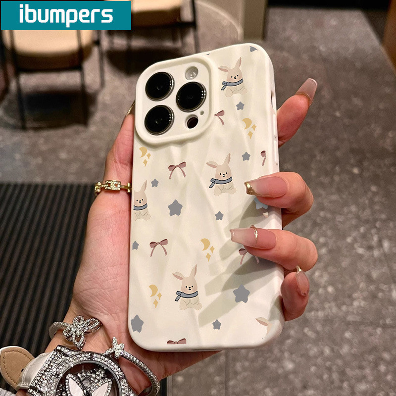 ibumpers Ốp lưng Iphone Hàn Quốc Coquette Hồng nơ Thỏ In Hình nhám Ốp Điện Thoại Mỏng Silicone Mềm Chống Bẩn Chống Sốc Cho Iphone 15 14 12 13 11 Pro Max IP 7 8 Plus Iphon X XS XR Xs Max