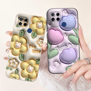 Dành Cho Realme C15 C12 C25 C25s Vỏ Bảo Vệ Ống Kính RealmeC15 C12 C25 C25s 4G Vỏ Điện Thoại Silicon Mềm Hoạt Hình Gấu Trúc Dễ Thương
