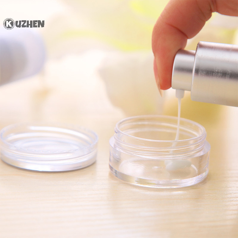 Kuzhen 50pc Bình kem trong suốt Chai mỹ phẩm Hộp đựng nồi trong suốt cho móng tay HOT