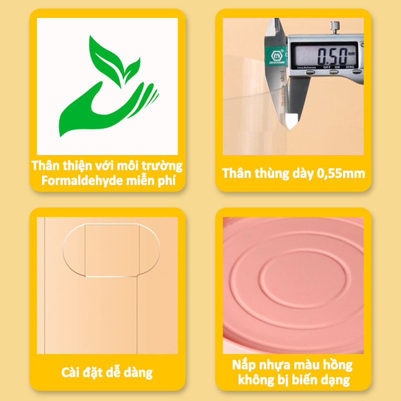 Hộp Đựng Đồ Chơi Thú Nhồi Bông Em Bé Bằng PET Có Khóa Kéo Dễ Sử Dụng Chống Bụi Hình Trụ Sang Trọng