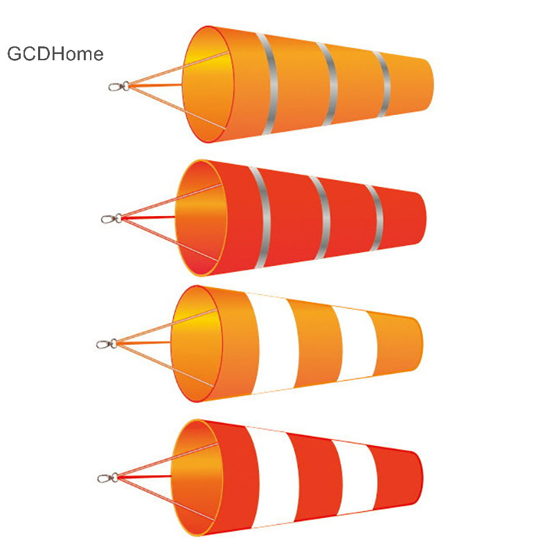 Gcdhome 80cm Windsock Gió Ngoài Trời Đo Định Hướng Thời Tiết Vane Đai Phản Quang HOT