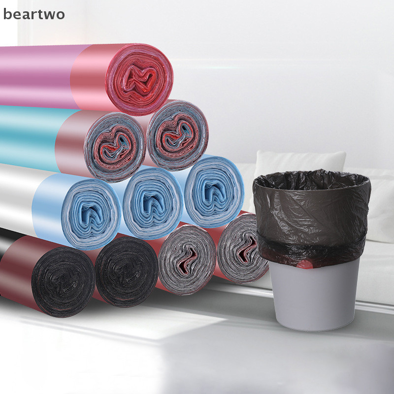 < Beartwo > Túi đựng rác dày kín cầm tay Hộ gia đình Túi đựng rác dùng một lần Vệ sinh nhà bếp Túi đựng rác Bảo quản chống thấm nước Đẹp