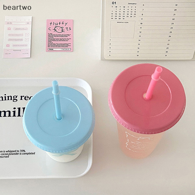 < Beartwo > Nơ Cốc Rơm Nhựa Nơ Dung Tích Lớn Di Động Gia Đình Du Lịch Trà Sữa Nơ Uống Lạnh Cà Phê Cốc Nước Đẹp