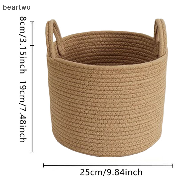 < Beartwo > Nhà sắp xếp và lưu trữ Giỏ trẻ em Dây Cotton dệt Giỏ giặt Đồ lặt vặt Sắp xếp đẹp