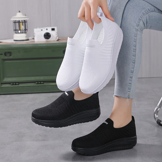 Mới Flyknit Rocker Giày Slip-On Lười Size Lớn Giày Thể Thao Nữ Hàng Miễn Phí Vận Chuyển