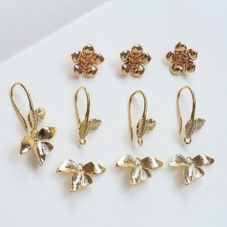 Bảo Quản Màu Sắc Tinh Tế Đồng Clad Lá Vàng Có Mặt Sau Treo Hoa Tính Khí Móc Tai diy Handmade Trang Sức Bông Tai Phụ Kiện Chất Liệu