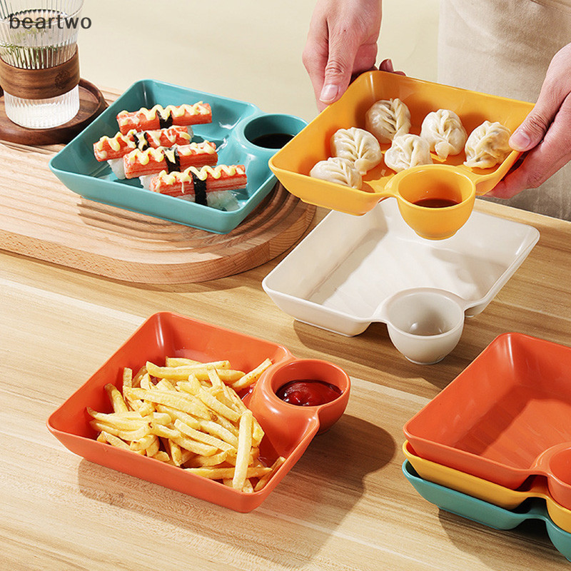 < Beartwo > 1 CÁI gar Món Ăn Bữa Ăn Sushi Bánh Bao Món Ăn Vuông PP Ăn Nhẹ Đĩa Bánh Bao Khay Đẹp