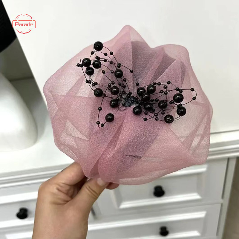 Cuộc diễu hành Thanh Lịch Nửa Nón Pháp Retro Tóc Vòng Bữa Tối Tiệc Băng Đô Quấn Tóc Cho Nữ Cô Gái Tính Khí Mũ Phụ Kiện Tóc VN