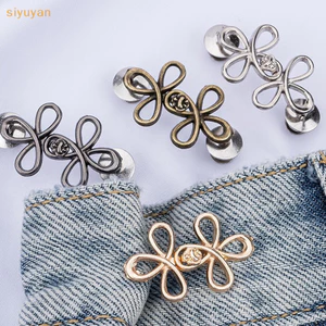 Siyuyan 2 Chiếc Dễ Thương Bốn Lá Cỏ Ba Lá Khóa Điều Chỉnh Thắt Lưng Có Thể Điều Chỉnh Khóa Eo Có Thể Tháo Rời Nút Liền Mạch Cho Quần Váy VN