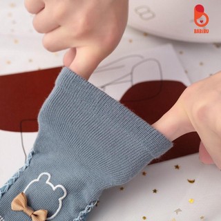Giày tập đi, Tất cổ cao, giày da đế chống trượt hình thú in nổi cho bé