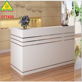 Quầy tiếp tân, thu ngân, tính tiền gỗ MDF QTT420 - VĐ Smart Furrniture NỘI THẤT LẮP RÁP VIENDONGADV