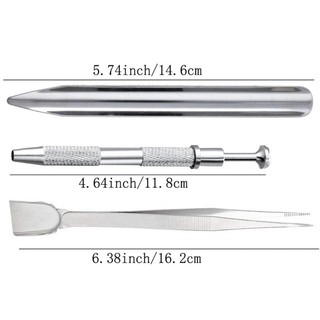 Fine 3 Chiếc Nhíp Chuyên Nghiệp Bộ Dụng Cụ Đá Quý Bằng Thép Không Gỉ Grabber Thép Không Gỉ Kim Cương Giá Đỡ Kim Loại Đính Hạt Dụng Cụ