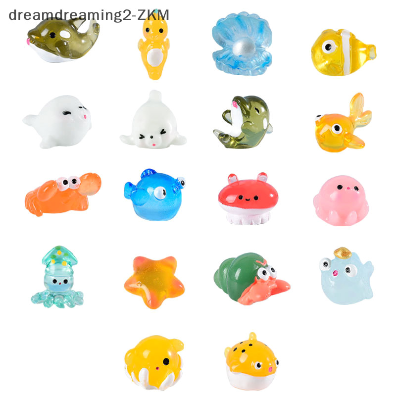[dreamdreaming] Động vật biển bằng nhựa phát sáng trong bóng tối Đồ trang trí thu nhỏ cho phụ kiện nhà búp bê trong vườn cá [zkm]