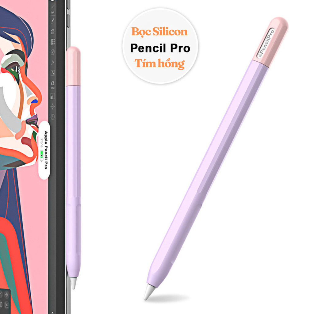 Bọc Silicon bảo vệ Apple Pencil Pro Chống sốc, chống xước nhưng