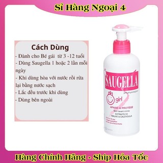 [CÓ CHE TÊN Hàng Chính Hãng] Dung dịch vệ sinh bé gái Saugella của Pháp an toàn cho bé 3-12 tuổi