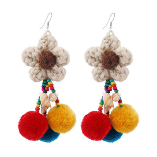 [Ghgl] Hàng có sẵn hs Châu Âu Mỹ Bohemian Retro Mori Bông Tai Kỳ Nghỉ Phong Cách Dân Tộc Dài Tương Phản Màu Tua Rua Bông Tai Tính Khí Độc Đáo Nữ