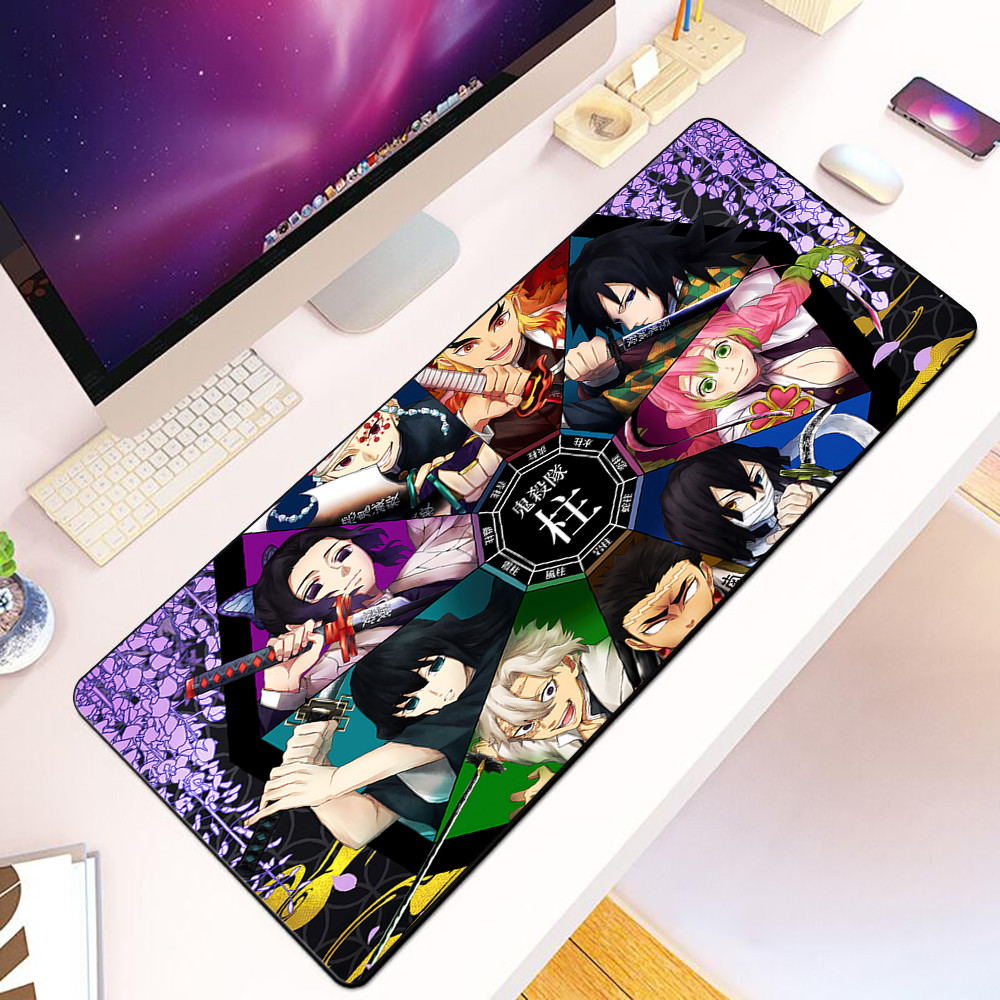 Anime Nhật Bản Demon Slayer Mousepad HD In Máy Tính Game Thủ Khóa Cạnh Chống Trơn Trượt Miếng Lót Chuột XXL90x40cm Bàn Phím PC Để Bàn Pad