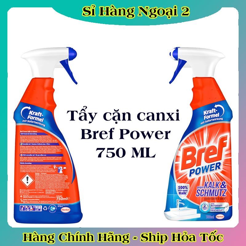 [Mẫu mới nhất] Chai xịt vệ sinh tẩy cặn canxi inox, vòi sen, vách kính Bref Power 750ml - Hàng Nội Địa Đức