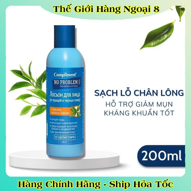 Nước hoa hồng Toner Compliment No Problem Nga giảm mụn, se khít chân lông, đều màu da 200ml - HÀNG NGA CHÍNH HÃNG
