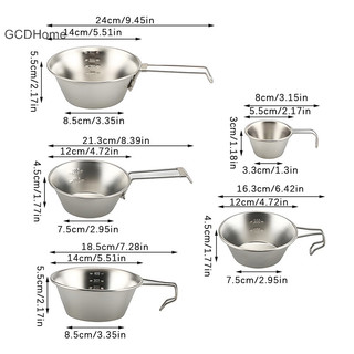 Gcdhome 30 / 200 / 400ml Thép không gỉ 304 Sierra Cup Bộ đồ ăn ngoài trời để cắm trại và dã ngoại Bát súp có thể xếp chồng lên nhau HOT