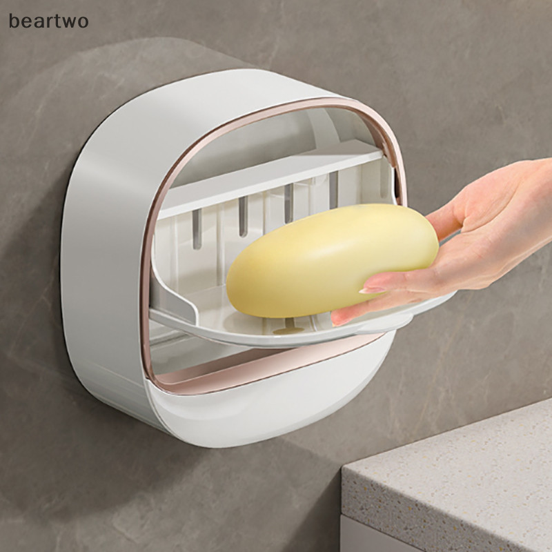 < Beartwo > 1 Hộp Xà Phòng Đấm Miễn Phí Hộp Xà Phòng Treo Tường Hộ Gia Đình Thoát Nước Cao Cấp Lưu Trữ Phòng Tắm Kệ Xà Phòng Vệ Sinh Đẹp