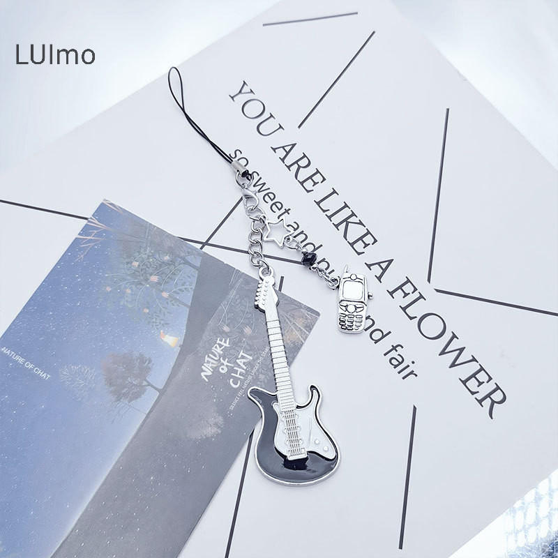 Luimo Guitar Ngôi Sao Móc Khóa Dành Cho Nam Nữ Ngọt Ngào Mát Hợp Thời Trang Mặt Dây Chuyền Quyến Rũ Dây Chuyền Điện Thoại Rock Punk Vintage Phụ Kiện SBS Quà Tặng